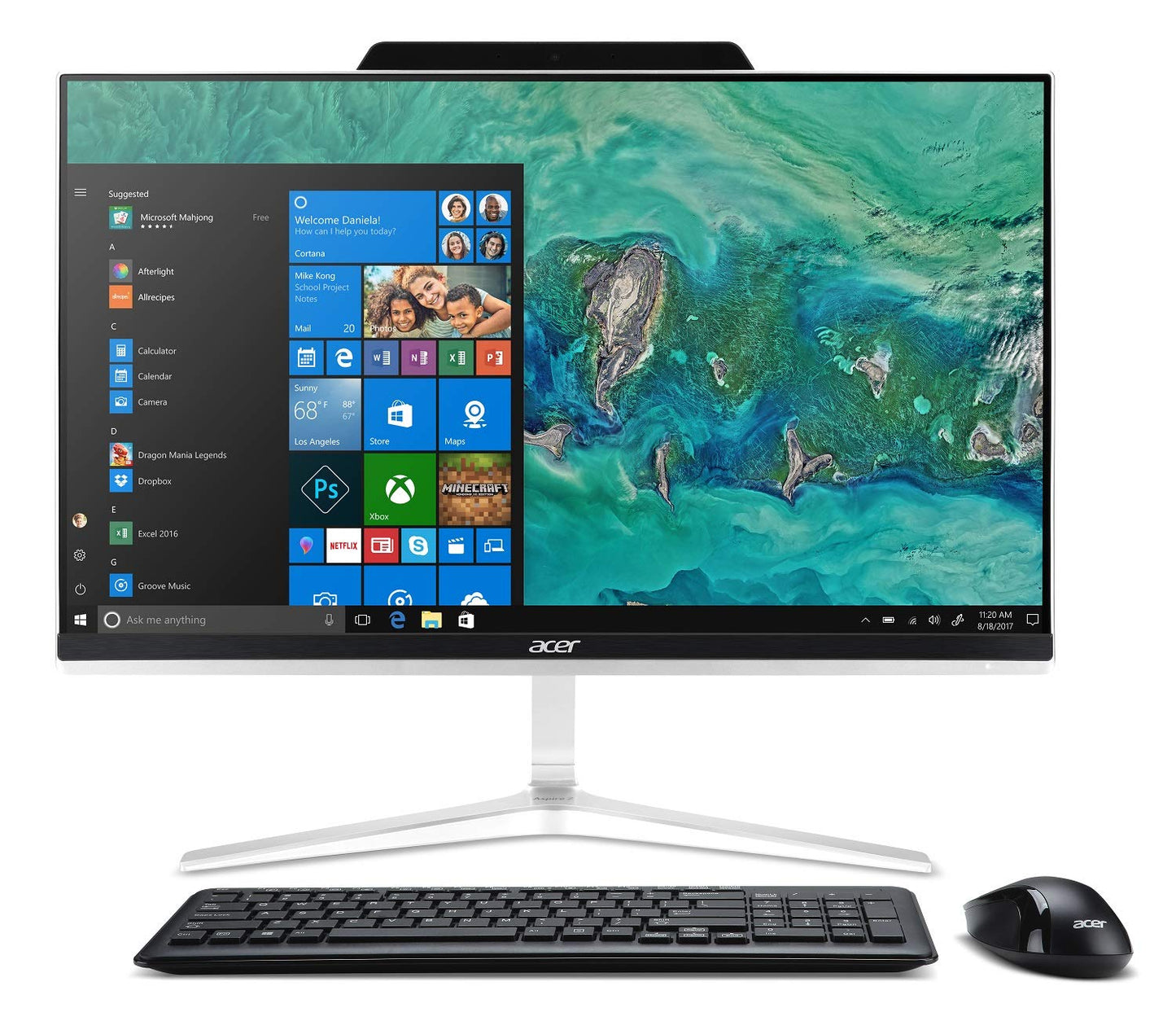 Acer Aspire Z24-890-UR11 AIO Touch Desktop, 23.8" Full HD Touch, Intel Core i5-8400T, 8GB DDR4 + 16GB Optane Memory, 1TB HDD, Windows 10 Home