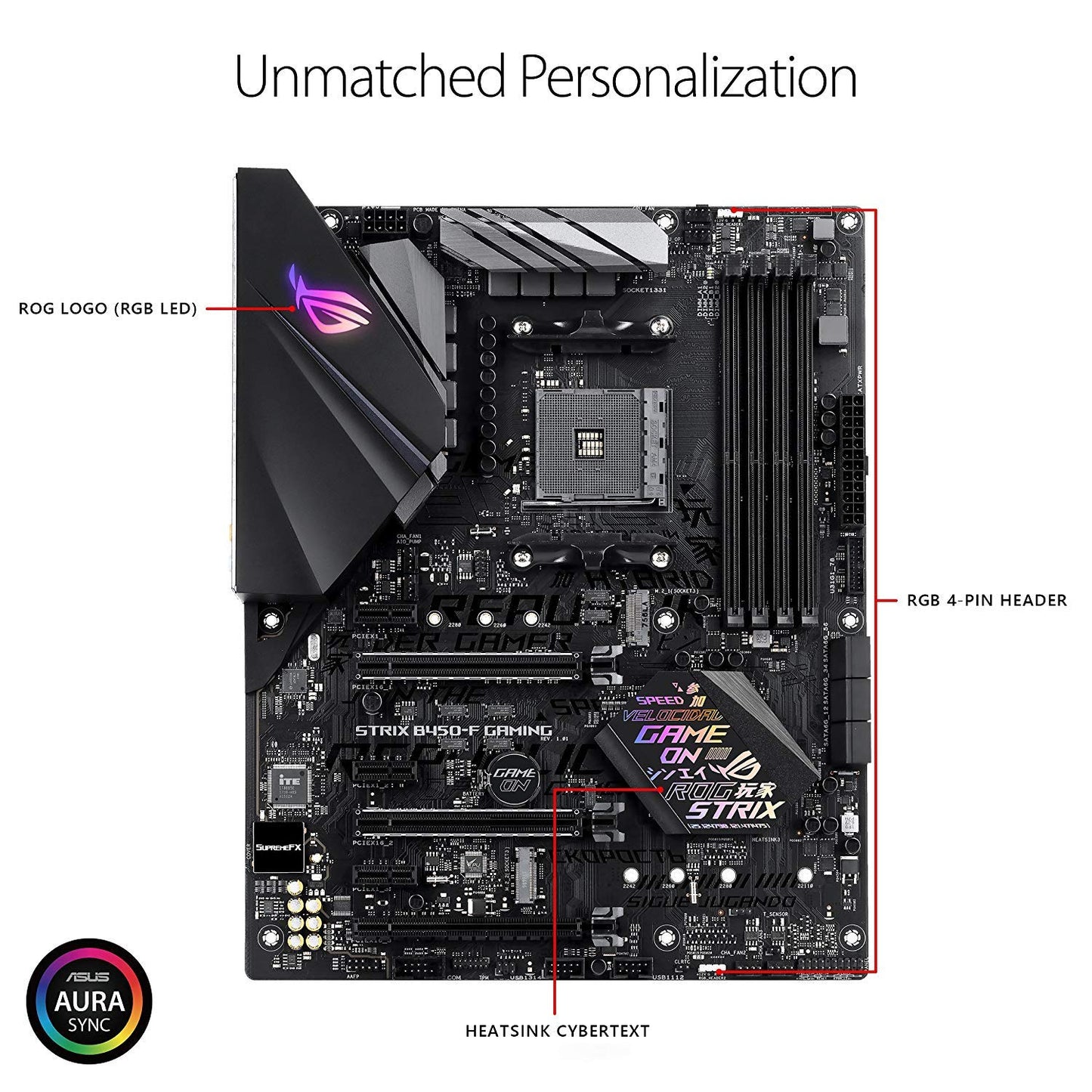 ASUS ROG Strix B450-F Gaming Motherboard (ATX) AMD Ryzen 2 AM4 DDR4 DP HDMI M.2 USB 3.1 Gen2 B450