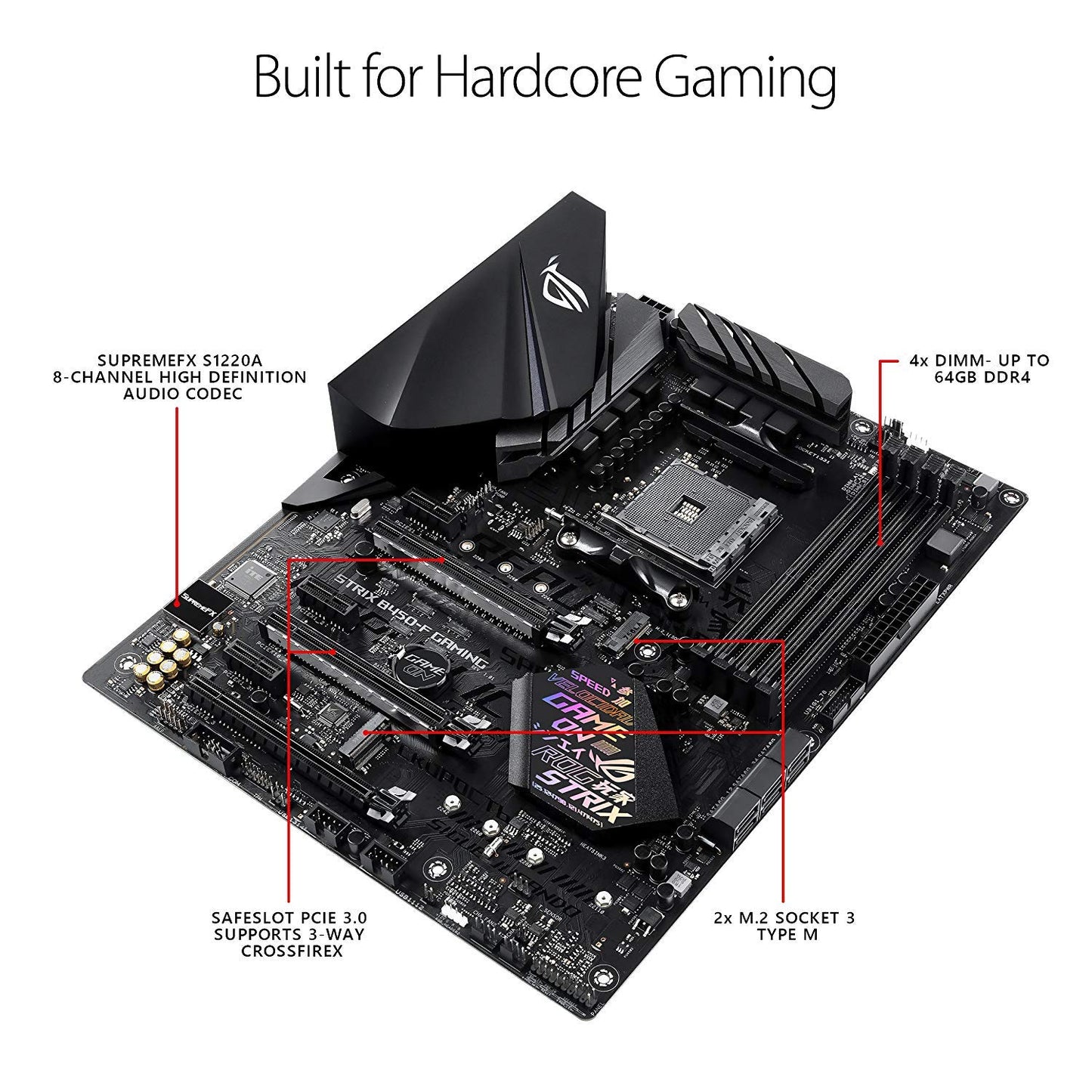 ASUS ROG Strix B450-F Gaming Motherboard (ATX) AMD Ryzen 2 AM4 DDR4 DP HDMI M.2 USB 3.1 Gen2 B450