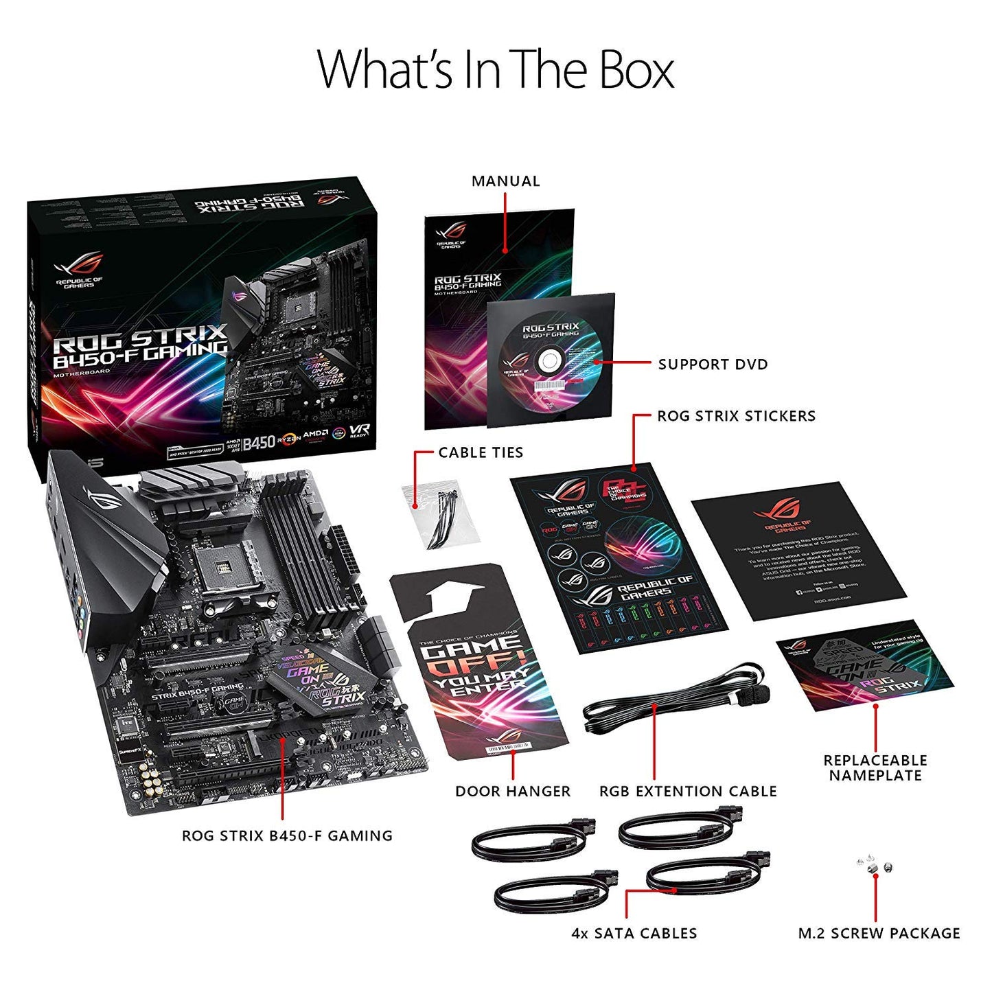 ASUS ROG Strix B450-F Gaming Motherboard (ATX) AMD Ryzen 2 AM4 DDR4 DP HDMI M.2 USB 3.1 Gen2 B450