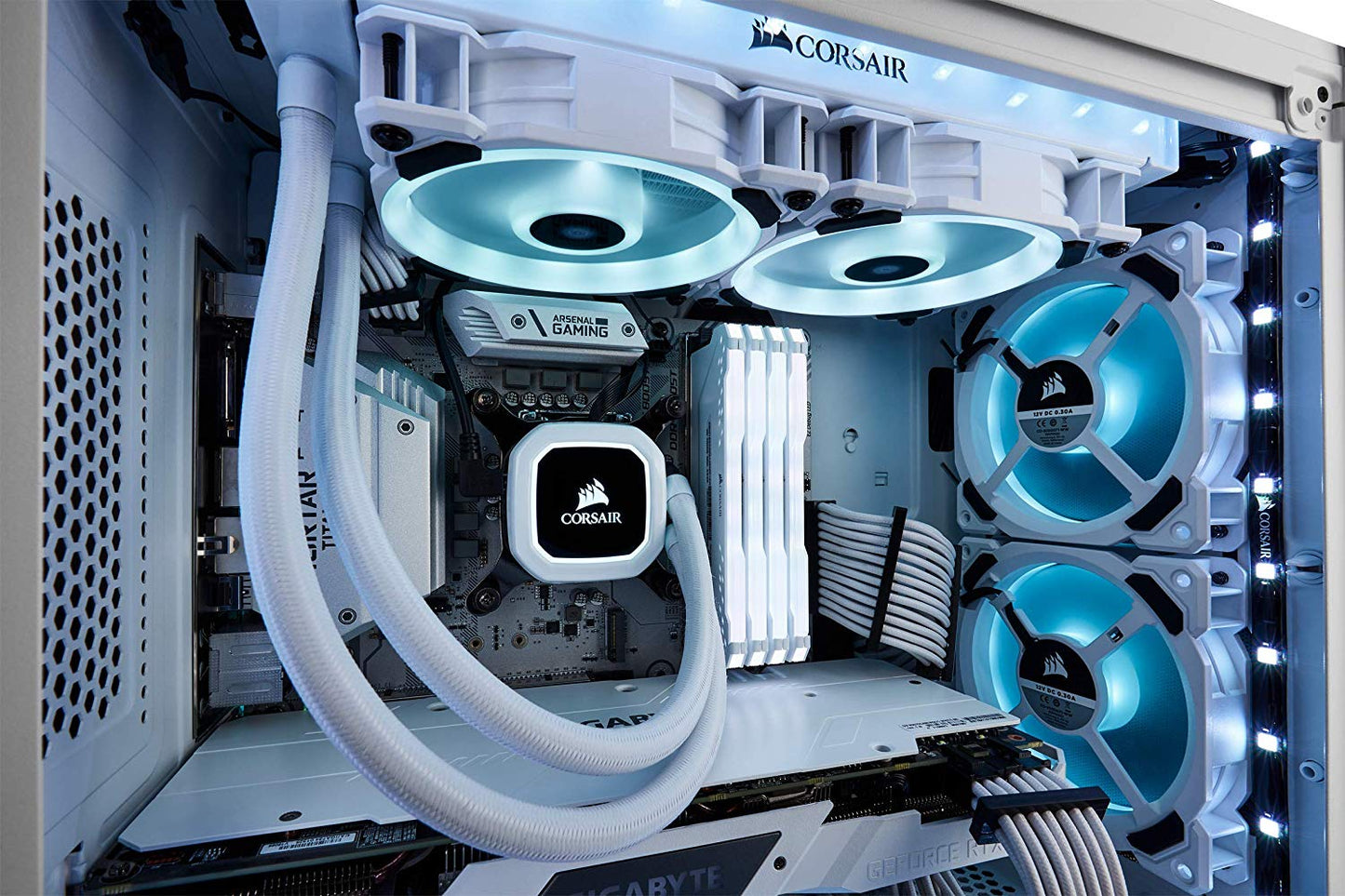 CORSAIR LL Series, LL120 RGB, 120mm RGB LED Fan, Triple Pack with Lighting Node PRO- White