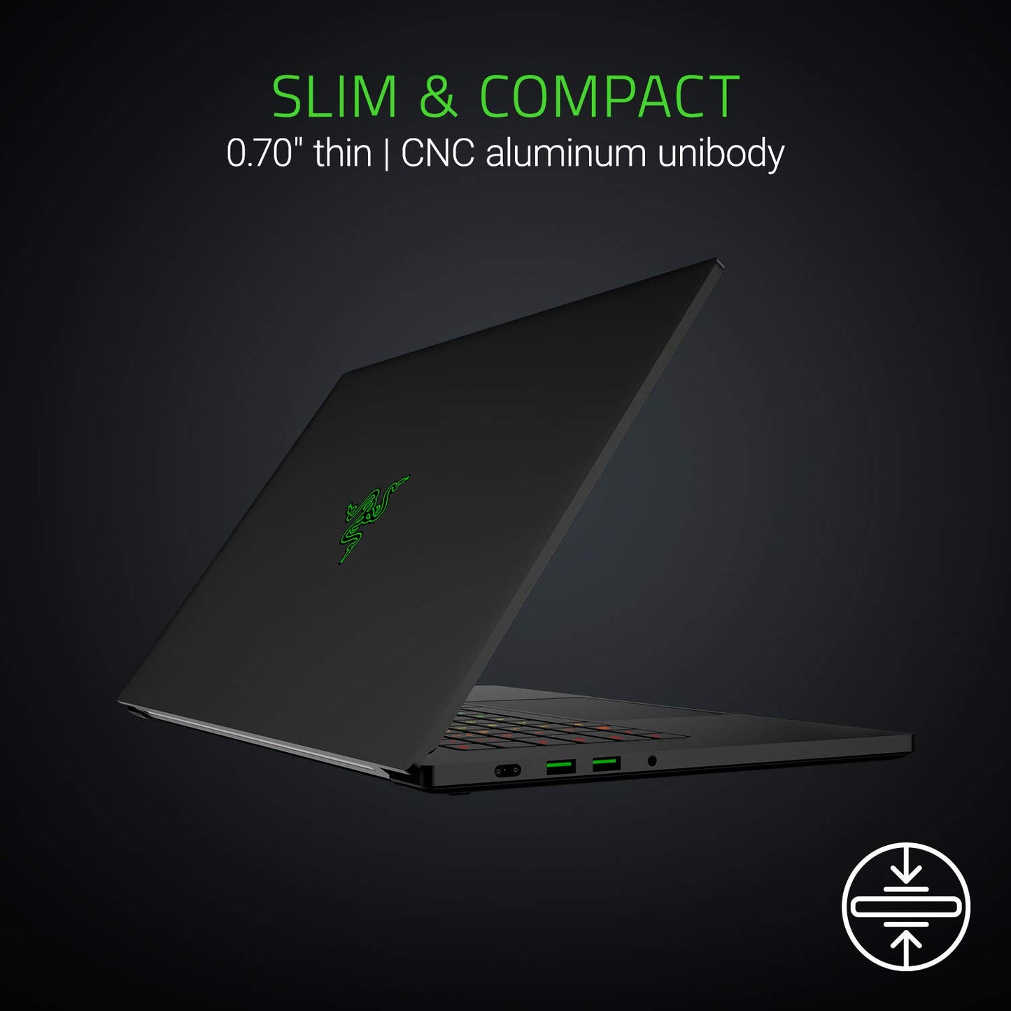 Razer Blade 15 Gaming Laptop - Intel Core i7-8750H 6 Core, GeForce RTX 2070 Max-Q, 15.6" FHD 144Hz, 16GB RAM, 512GB SSD, Chroma RGB Keyboard, Thunderbolt 3, 0.70" thin, CNC Aluminum