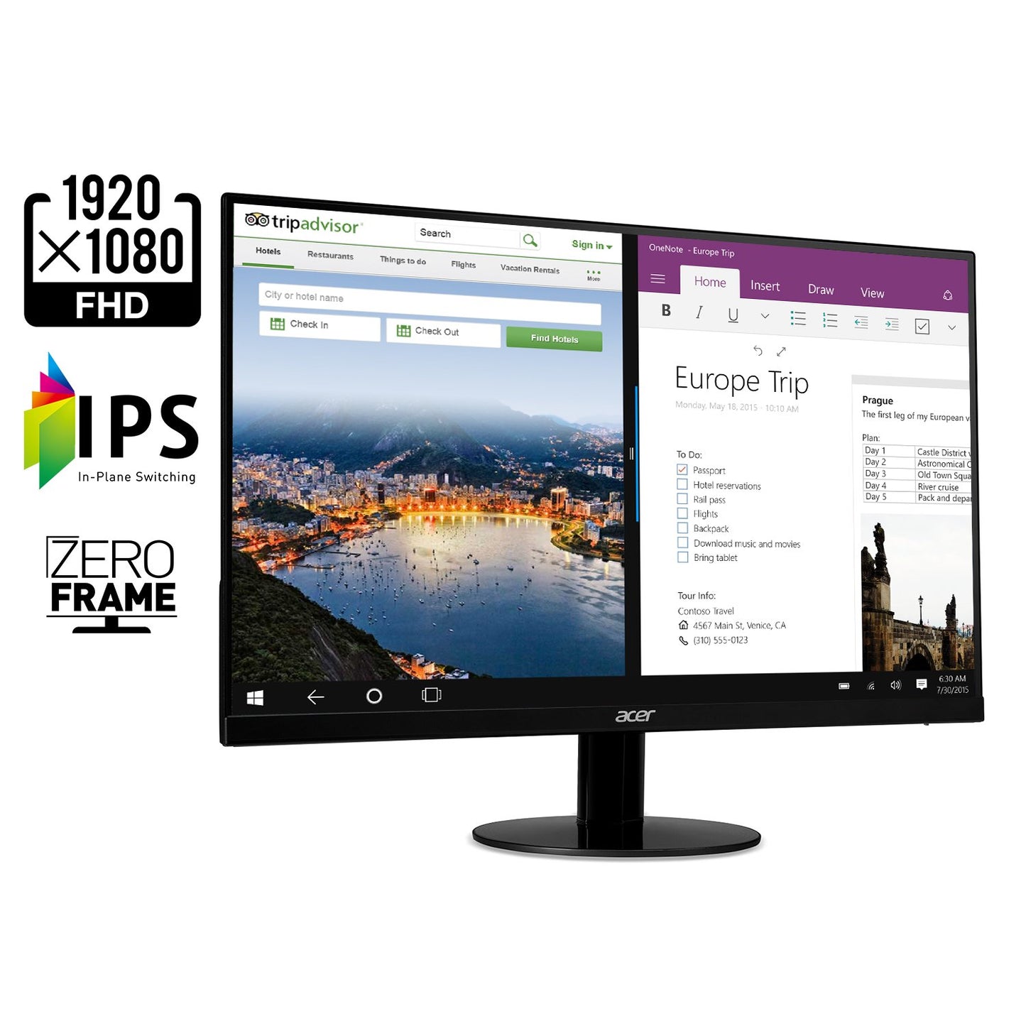 Acer SB220Q bi 21.5" Full HD (1920 x 1080) IPS Ultra-Thin Zero Frame Monitor (HDMI & VGA Port)