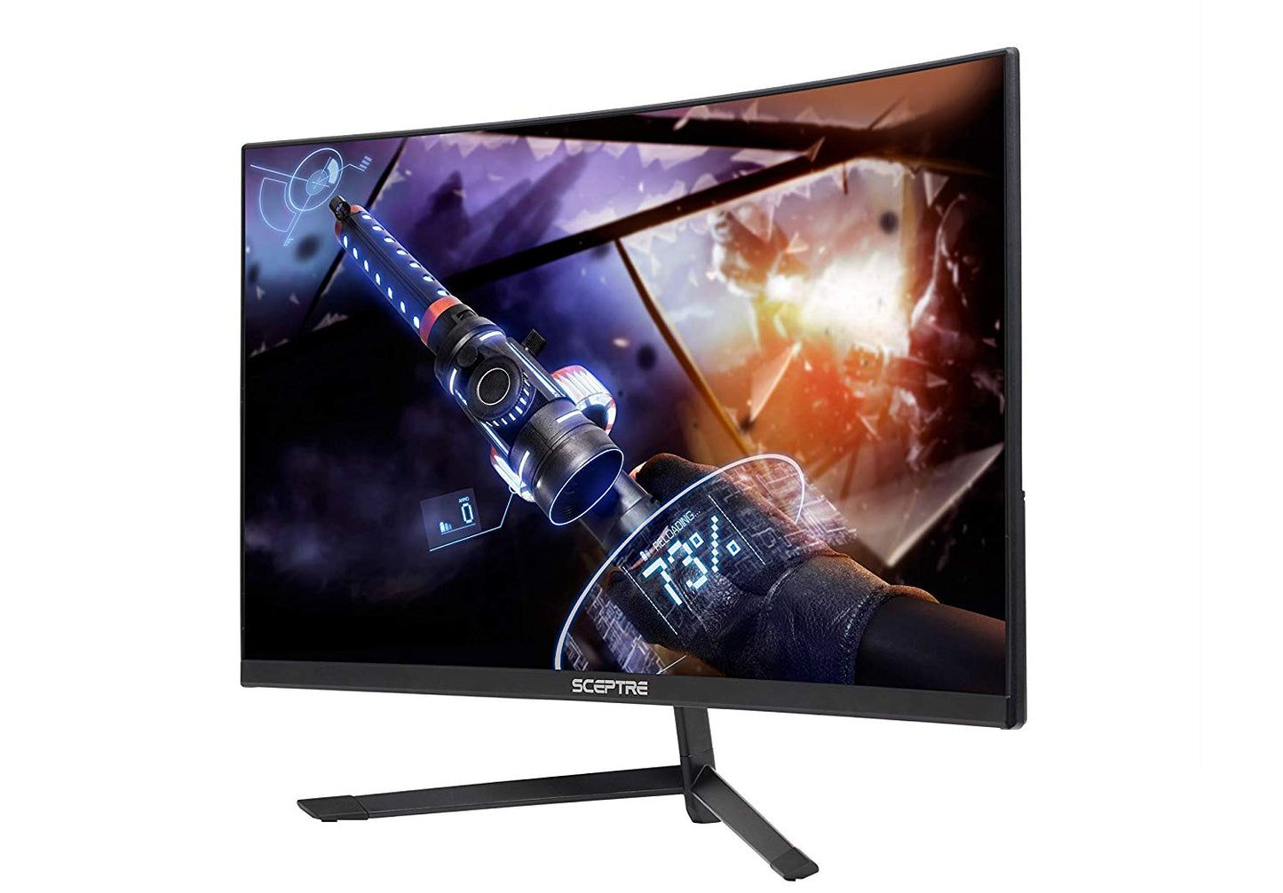 Sceptre 24" Curved 144Hz Gaming LED Monitor Edge-Less AMD FreeSync DisplayPort HDMI, Metal Black 2019 (C248B-144RN)