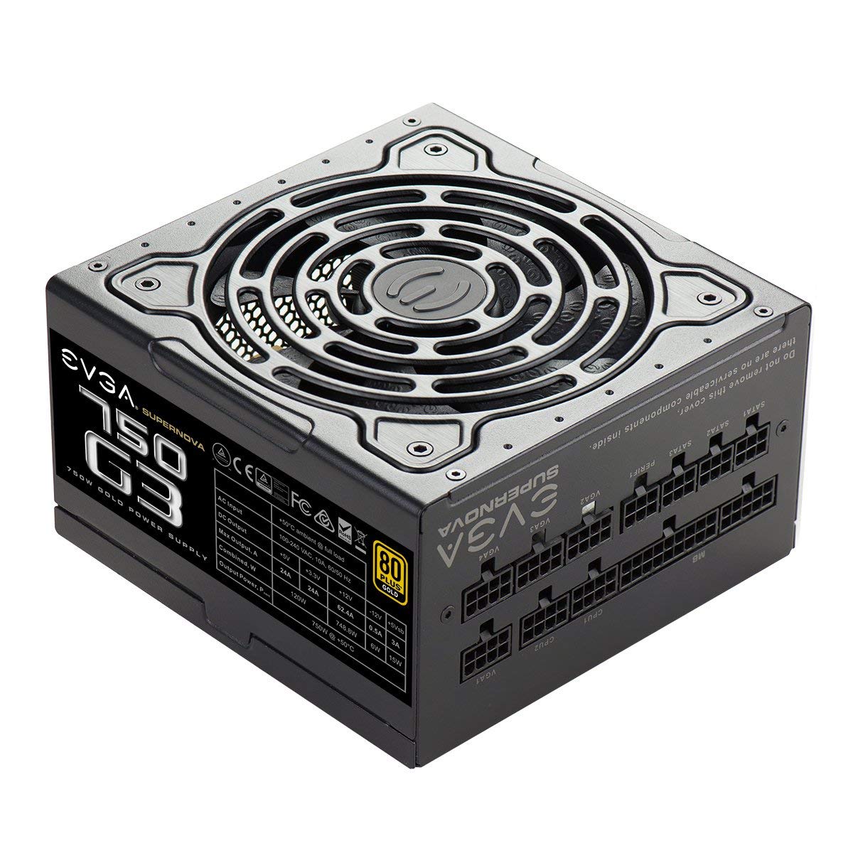 EVGA Supernova 750 G3, 80 Plus Gold 750W, Fully Modular, Eco Mode with New HDB Fan, 10 Year Warranty, Includes Power ON Self Tester, Compact 150mm Size, Power Supply 220-G3-0750-X1