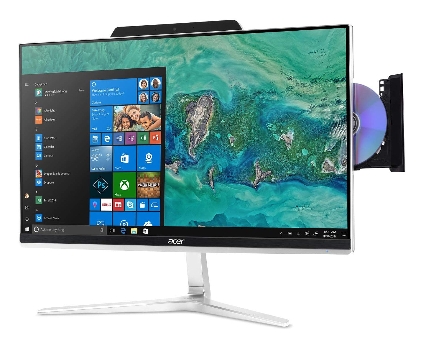 Acer Aspire Z24-890-UR11 AIO Touch Desktop, 23.8" Full HD Touch, Intel Core i5-8400T, 8GB DDR4 + 16GB Optane Memory, 1TB HDD, Windows 10 Home