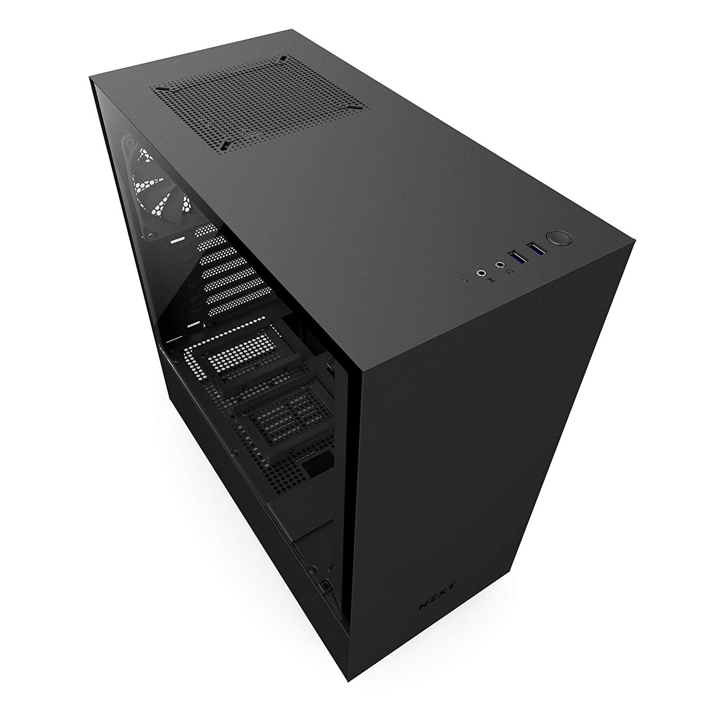 NZXT H500 – Compact ATX Mid-Tower Case – Tempered Glass Panel – All-Steel Construction – Enhanced Cable Management System – Water-Cooling Ready - Black