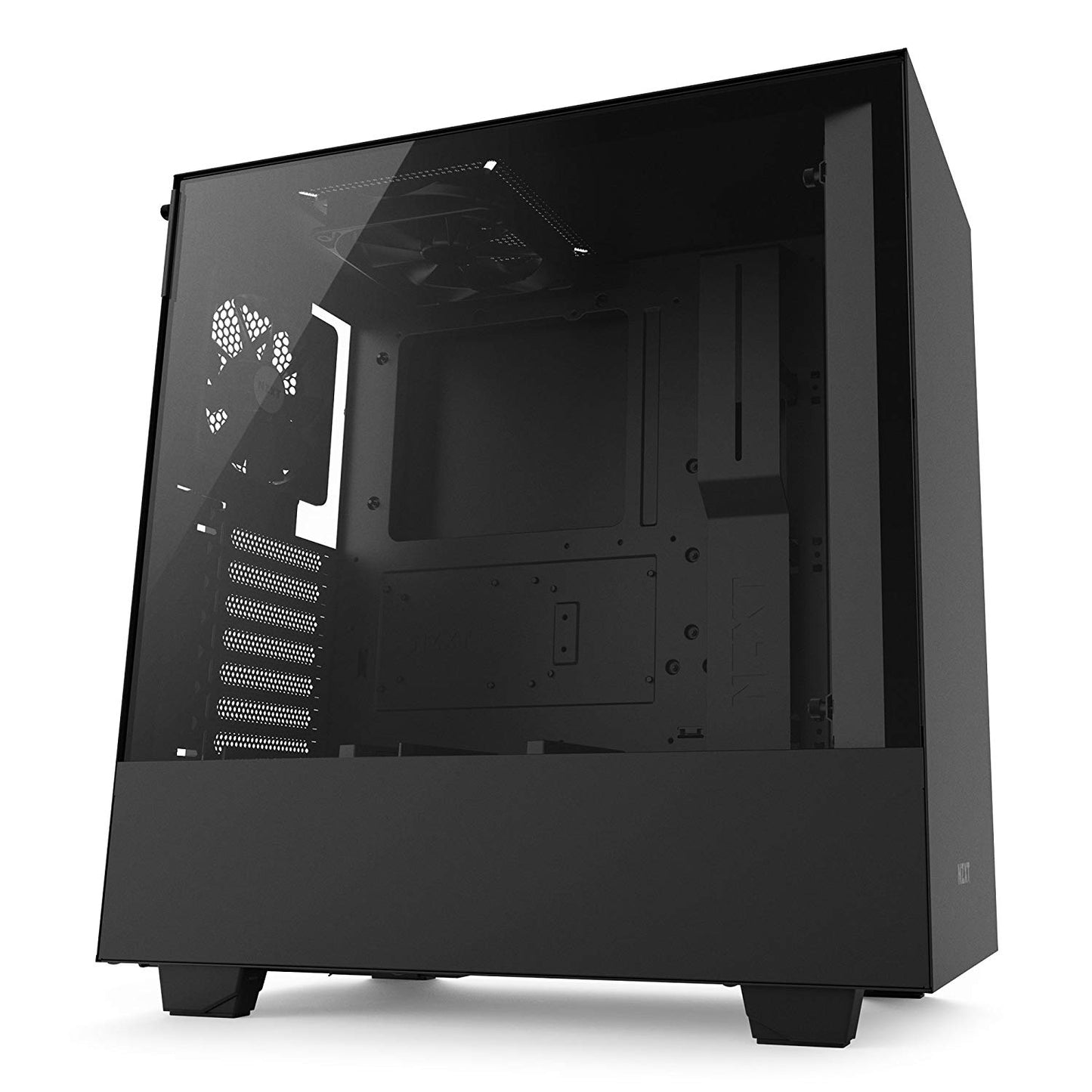 NZXT H500 – Compact ATX Mid-Tower Case – Tempered Glass Panel – All-Steel Construction – Enhanced Cable Management System – Water-Cooling Ready - Black