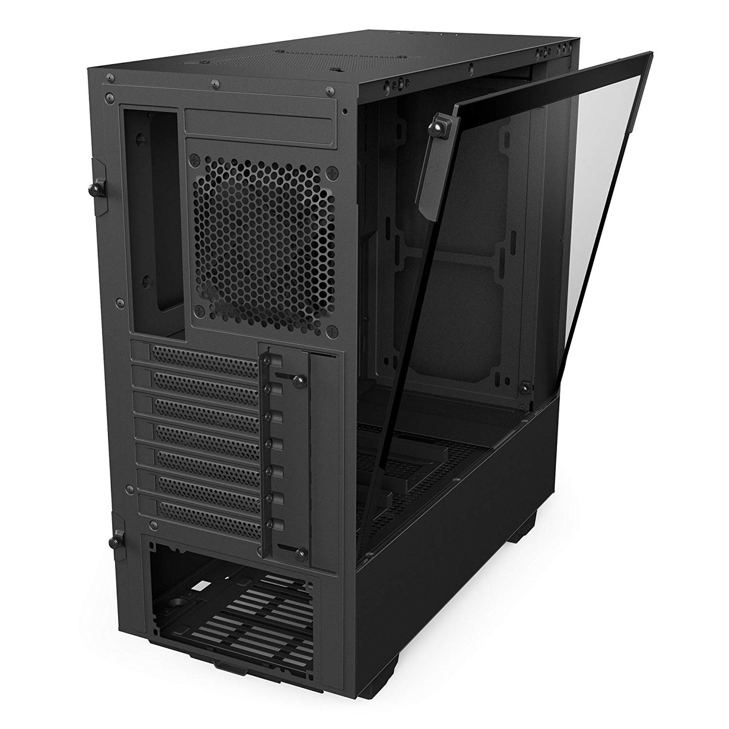 NZXT H500 – Compact ATX Mid-Tower Case – Tempered Glass Panel – All-Steel Construction – Enhanced Cable Management System – Water-Cooling Ready - Black