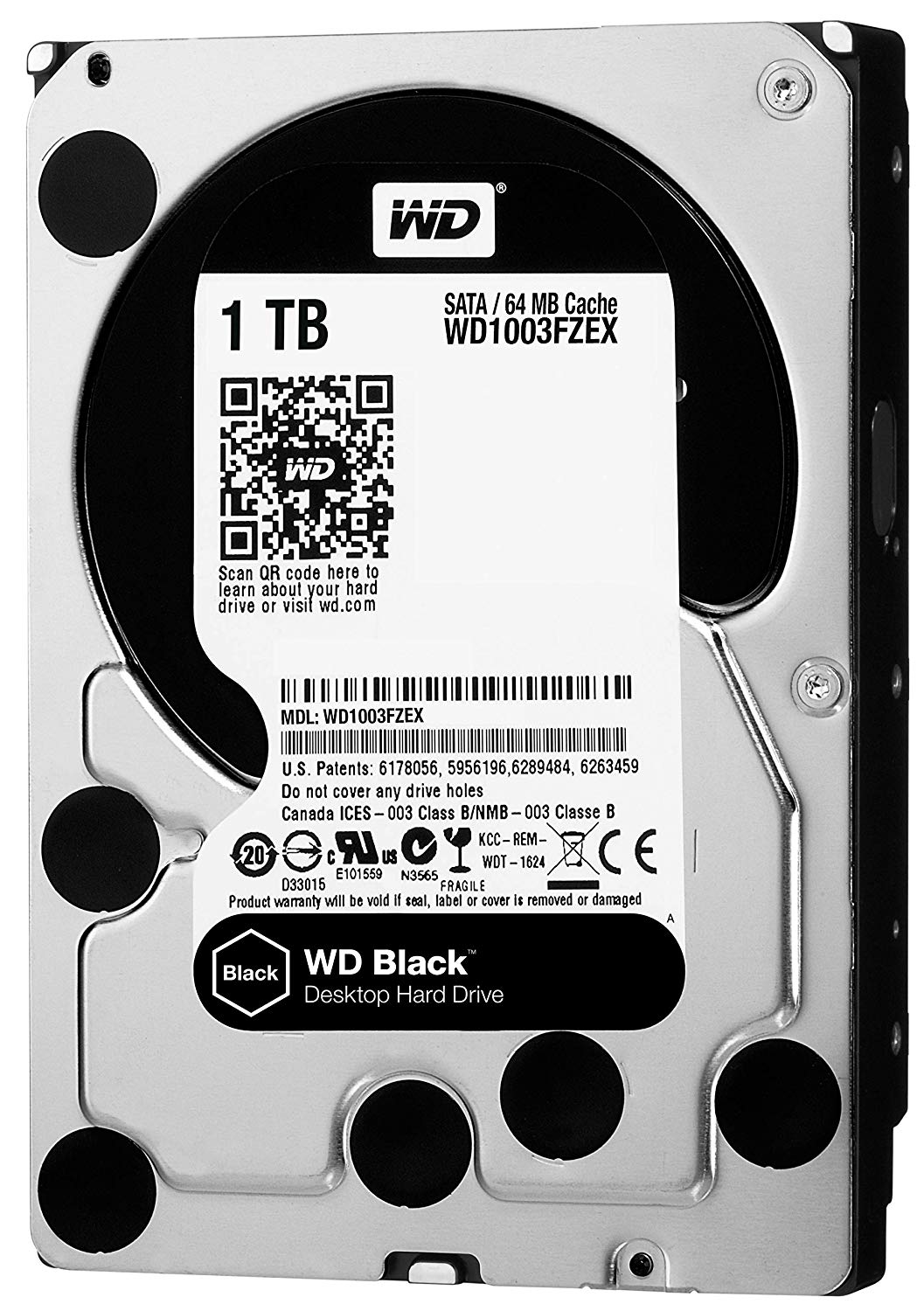 WD Black 1TB Performance Desktop Hard Disk Drive - 7200 RPM SATA 6 Gb/s 64MB Cache 3.5 Inch - WD1003FZEX