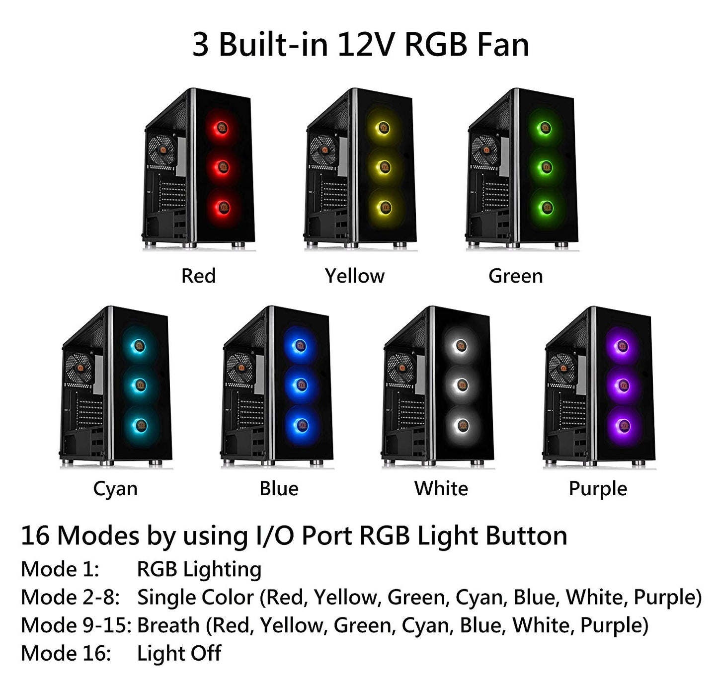 Thermaltake V200 Tempered Glass RGB Edition 12V MB Sync Capable ATX Mid-Tower Chassis with 3 120mm 12V RGB Fan + 1 Black 120mm Rear Fan Pre-Installed CA-1K8-00M1WN-01