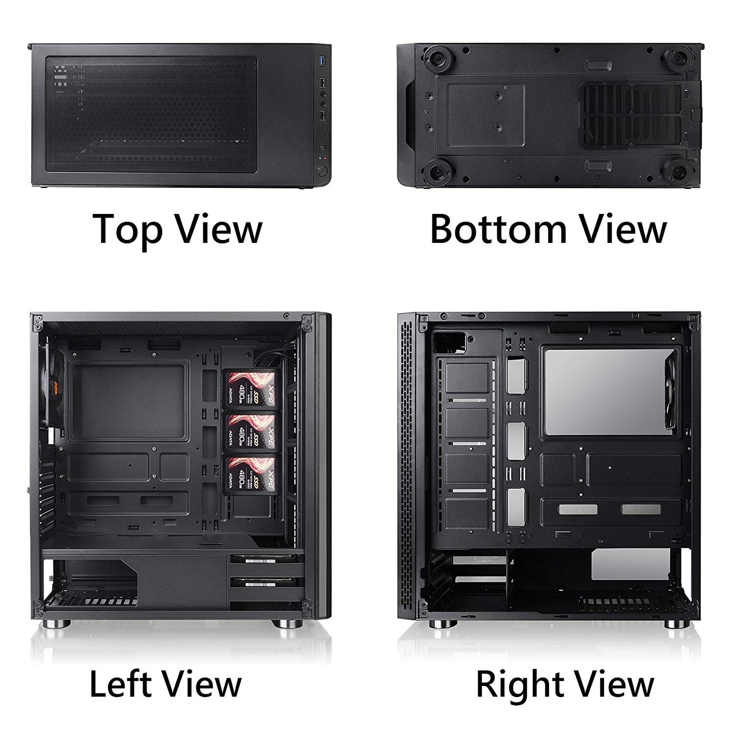 Thermaltake V200 Tempered Glass RGB Edition 12V MB Sync Capable ATX Mid-Tower Chassis with 3 120mm 12V RGB Fan + 1 Black 120mm Rear Fan Pre-Installed CA-1K8-00M1WN-01