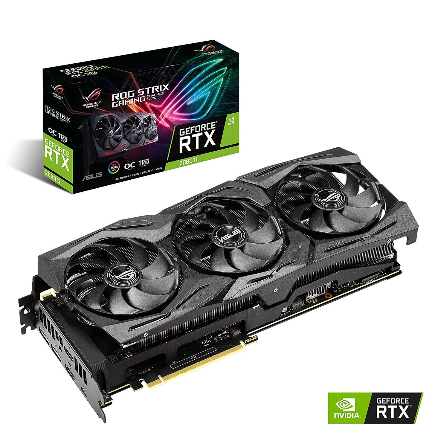 ASUS ROG Strix GeForce RTX 2080TI Overclocked 11G GDDR6 HDMI DP 1.4 USB Type-C Gaming Graphics Card (ROG-STRIX-RTX-2080TI-O11G)